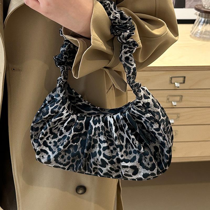 

Высококачественная плиссированная сумка Cloud, новая женская сумка на одно плечо, модная сумка с леопардовым принтом в стиле ретро