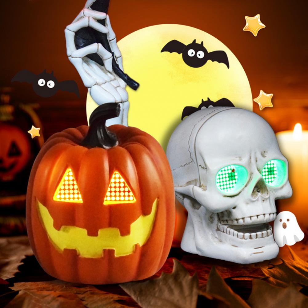 Outdoor Pumpkin Decor Ambient Halloween Light Spooky Halloween Pumpkin Lanterns for Haunted House Party Decor Resin for Garden