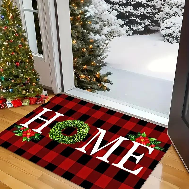 Christmas-Themed Carpet, Soft And Comfortable Entryway Floor Mat, Bathroom Shower Door Mat, Home Decoration