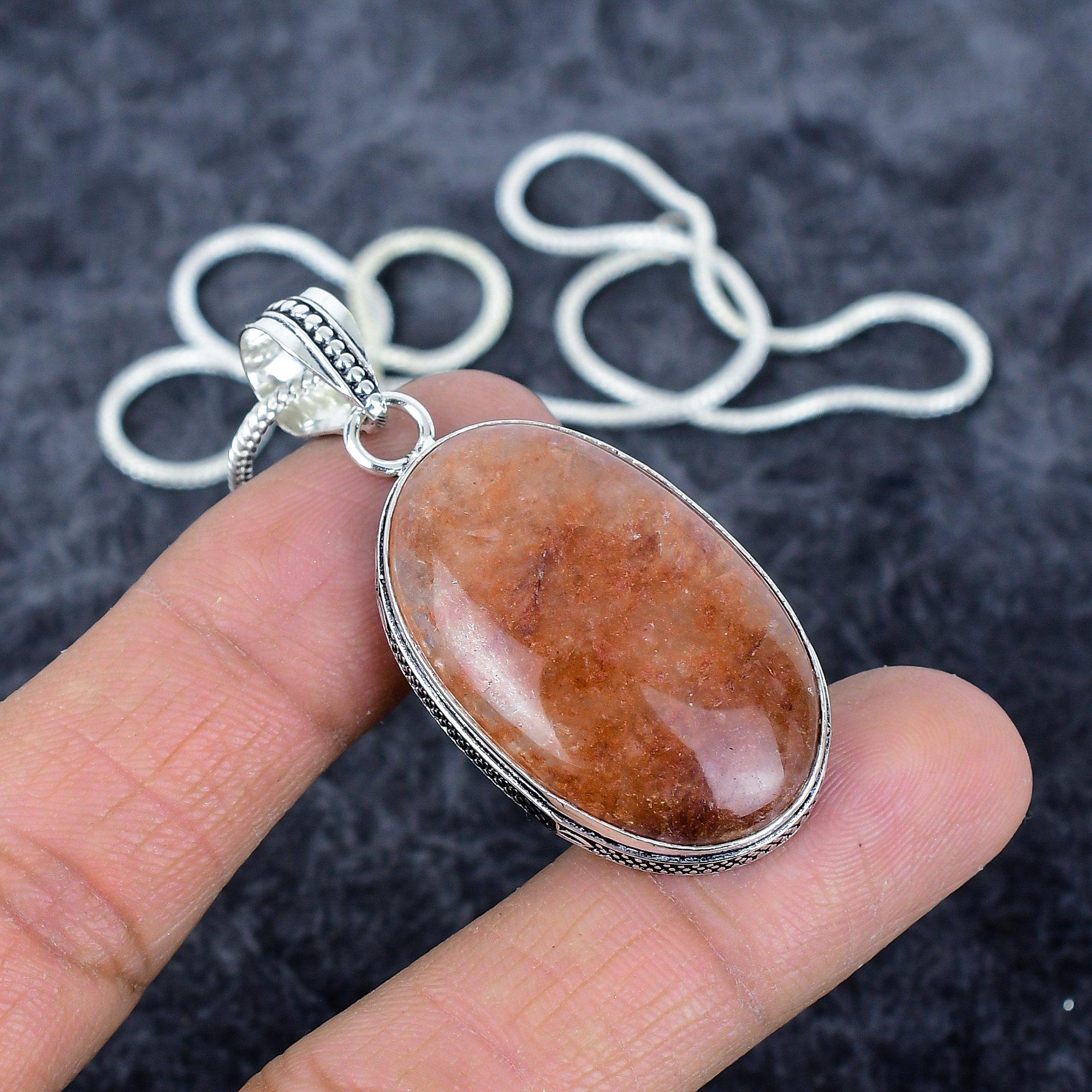 

Hematoid Gemstone Handmade 925 Sterling Silver Jewelry Pendant 2.09 M-2904