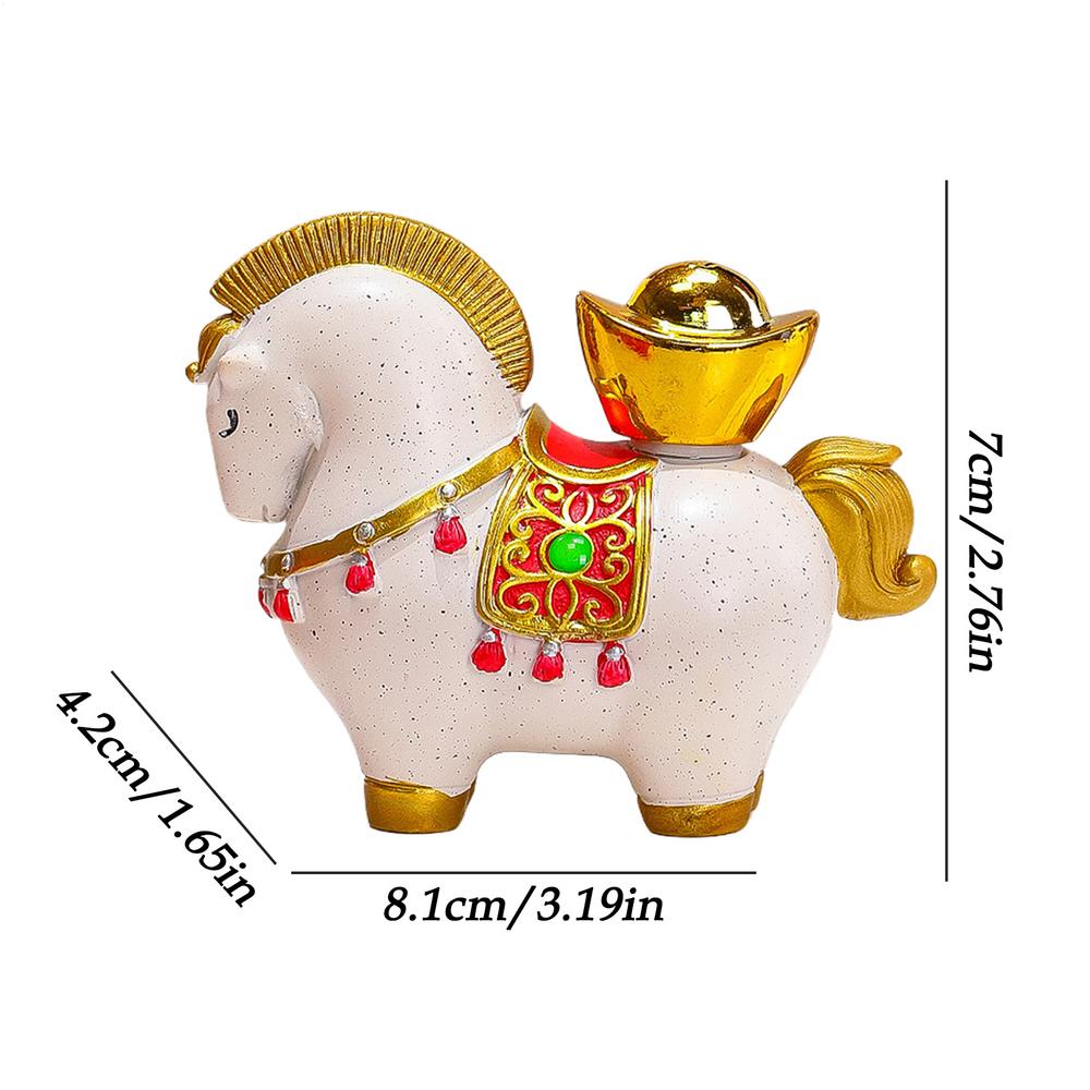 2026 Horse Figurines Chinese New Year Decor Resin Wealth Symbol Sculpture Gifts For Home Women Men Christmas Bedroom Birthday