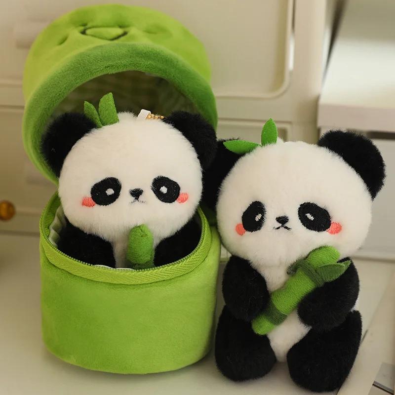 Carino Panda di Bambù Peluche Giocattolo 10cm Animali di Peluche Bambola Morbida Panda Soffice Decorazione Borsa Regalo di Compleanno