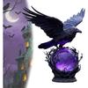 Raven's Moonlight Gothic Led Table Lamp, Novelty Crow Figurine Desk Lamp for Bedroom, Mysterious Gothic Black Bird Night Light for Home Decor