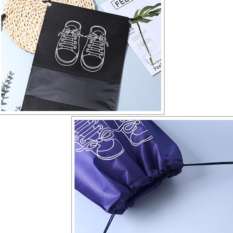5pcs Non-woven Shoes Bag Storage Bag with Drawstring Strap Mouth Shoes Storage Bag, Shoes Dustproof Bag, Travel Shoes Storage Bag