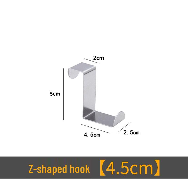Stainless Steel No-Nail Z-Hook Clothes Hanger for Door