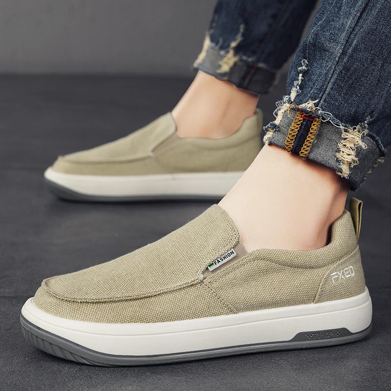 Men's Loafers, Old Beijing Cloth Shoes, Light, Breathable and Comfortable In Summer, Lazy People Pedal Casual Canvas Shoes