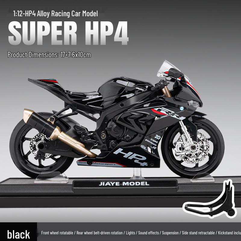 Alloy 1:10 BMW S1000RR Motorcycle Model with Sound and Light Features