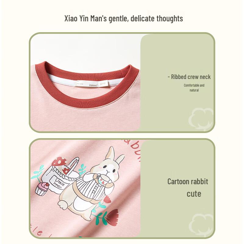 Xiaoyinman Girls' Summer Cartoon Print Cotton T-Shirt