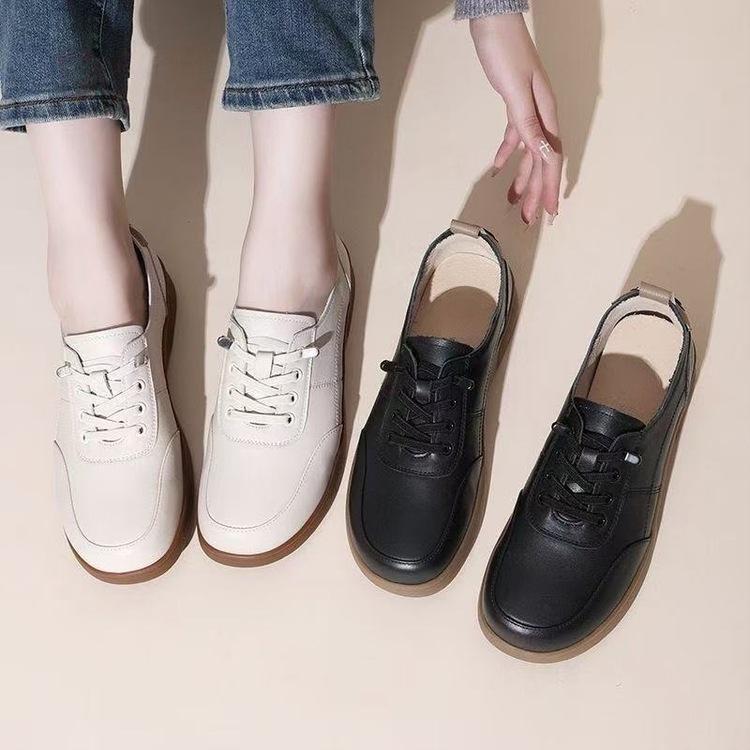 Leather shoes, new spring soft-soled single shoes, comfortable and not tired, mid-foot shoes