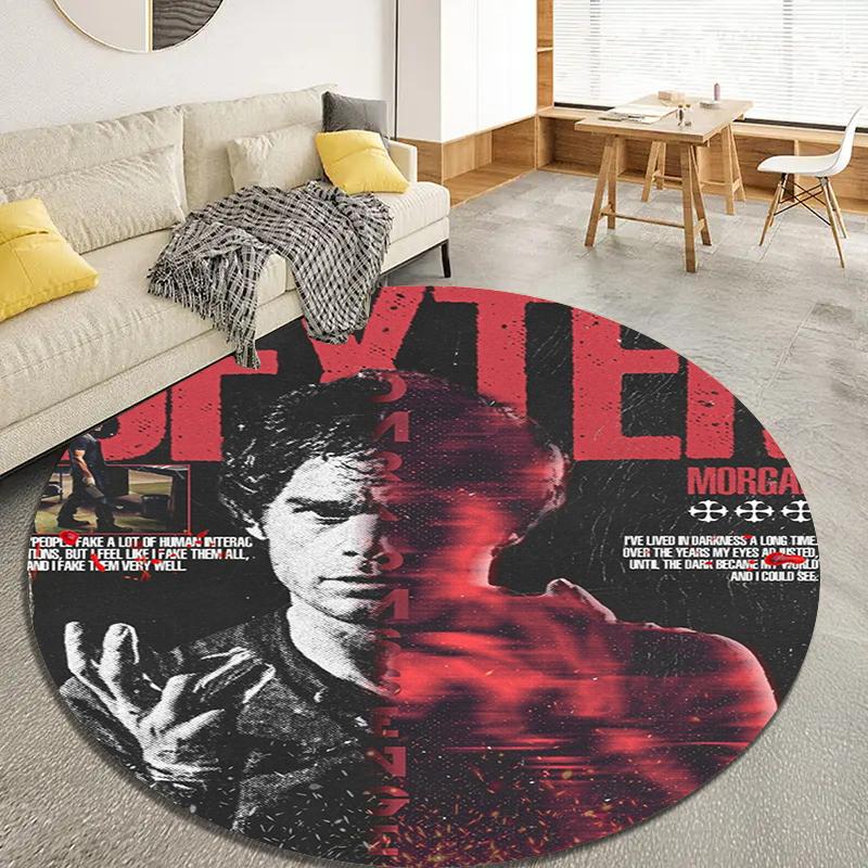 Dester Round Area Rug,Carpet Rug for Living Room Bedroom Sofa Playroom Decor,Non-slip Floor Mat9