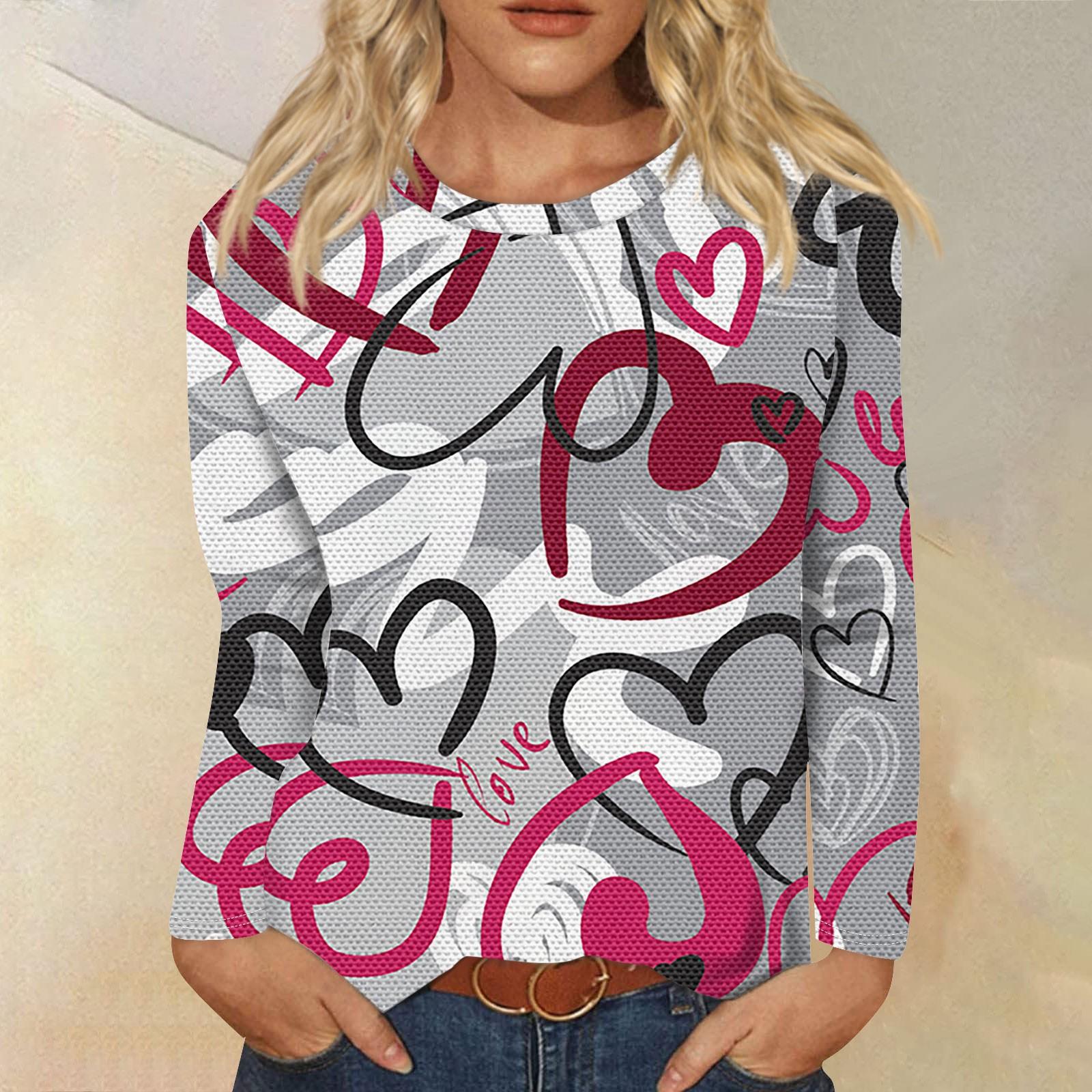 

Женская мода, повседневный удобный топ с круглым вырезом и длинным рукавом с принтом в горошек XXL