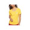 W BB T Cotton Round Neck Comfortable Short Sleeve Regular T-Shirt Women Tops Yellow EI4634