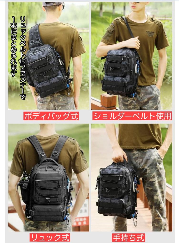 Trust Contact Fishing Backpack, Large Capacity, Waterproof Fishing Bag (Black)