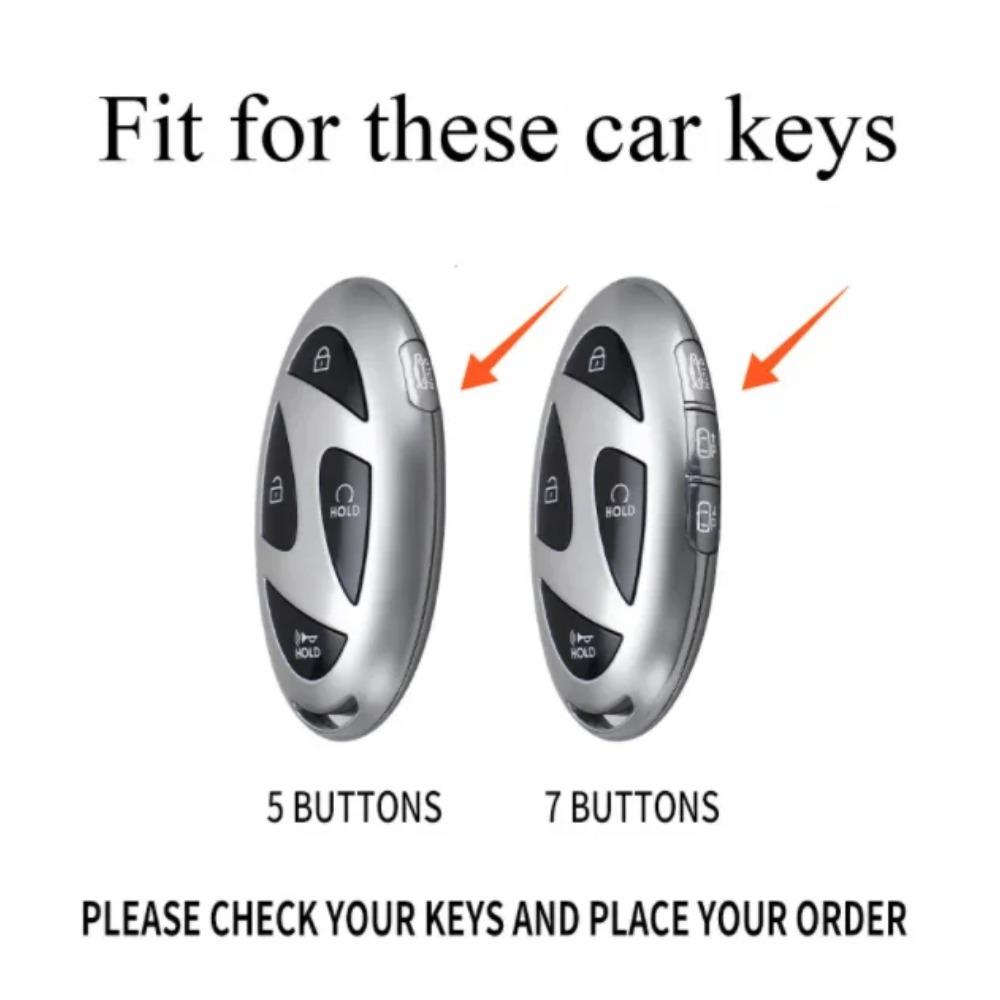 5 7 Tasten Zinklegierung + Silikon Autoschlüsselhülle für Hyundai Kona Ev Grandeur GN7 IONIQ 6 2023 2024 Fernbedienungsschlüssel Schutzschale