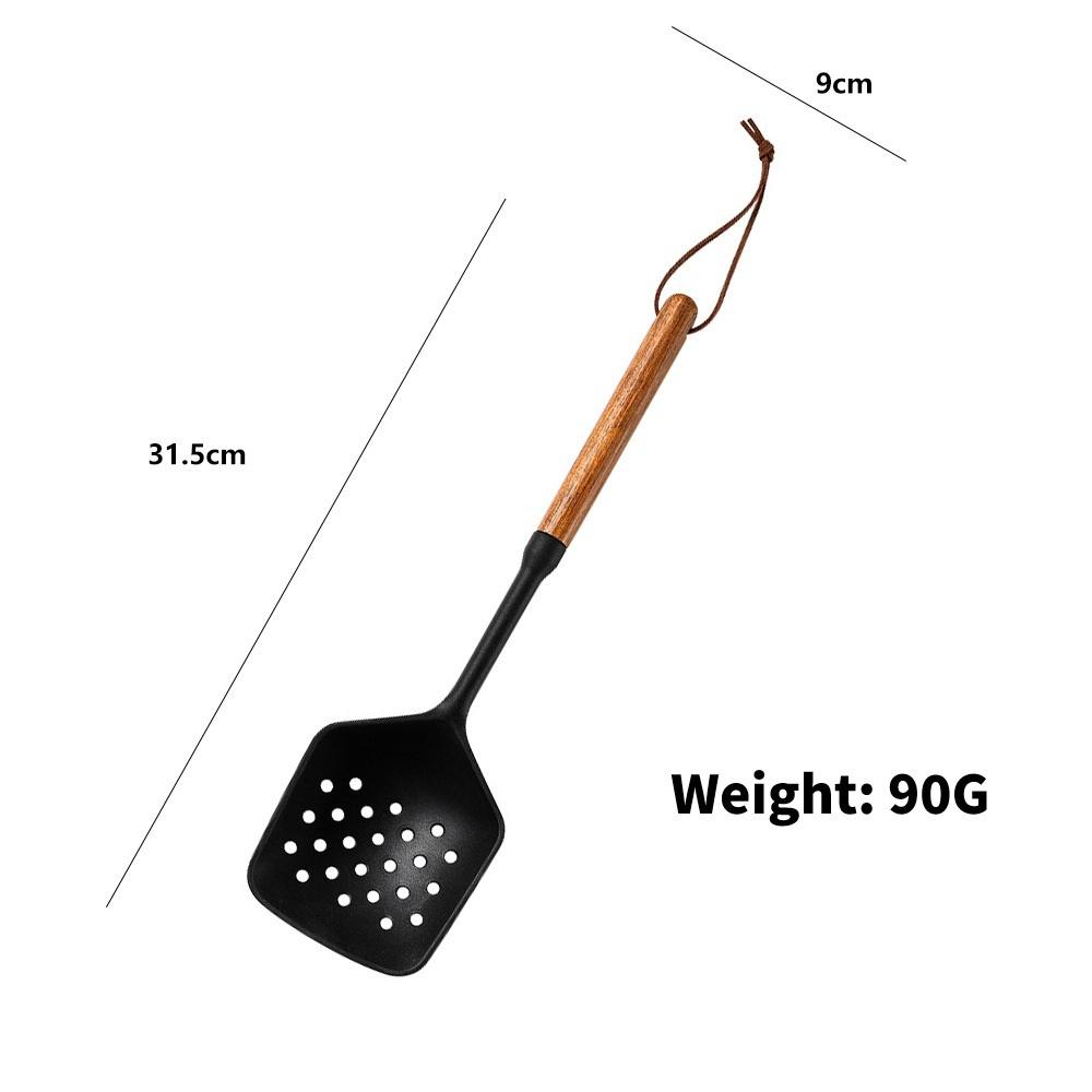 2025 New Silicone Kitchenware Non-Stick Cookware Kitchen Utensils Set Spatula Shovel Egg Beaters Wooden Handle Cooking Tool Set