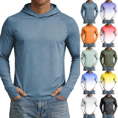 Men's UPF50+ Sun Protection Hoodie Long Sleeve Quick Dry Lightweight Breathable Sports Shirt for Outdoor Activities