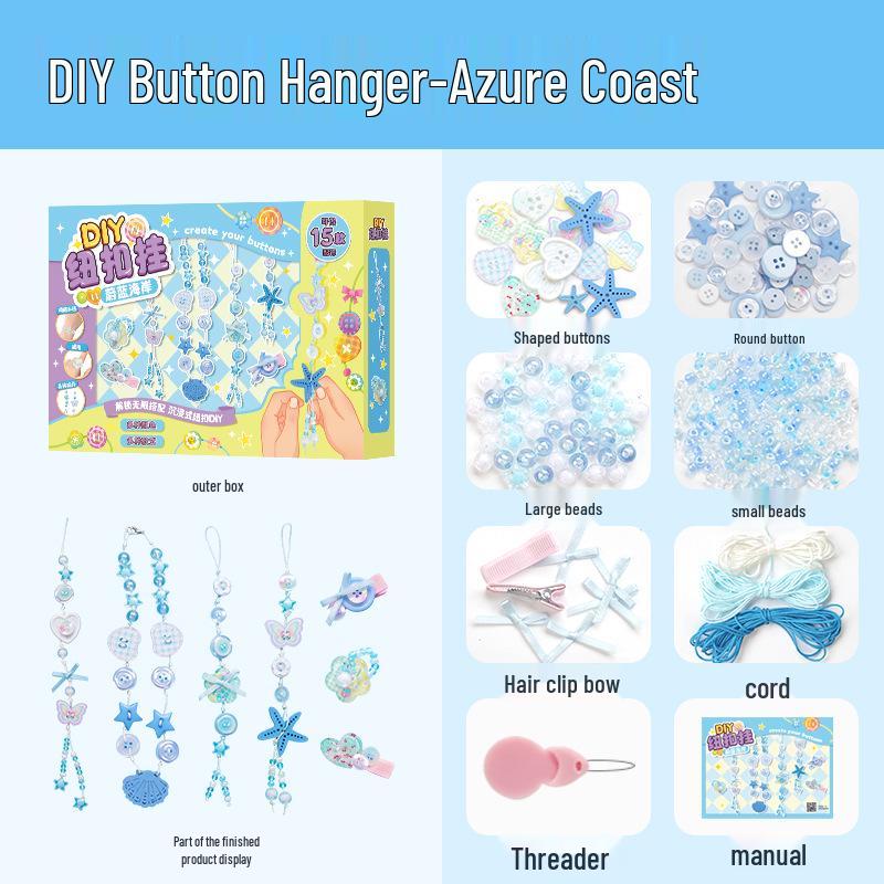 Creative Beaded Jewelry DIY Kit for Kids: Bracelets, Necklaces, Hair Clips & Pendants