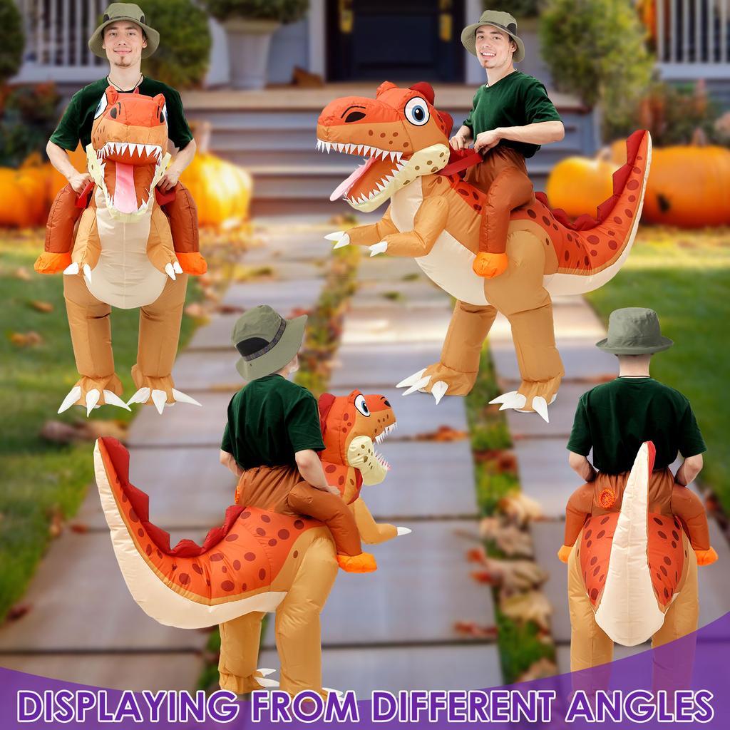 Wasserdichtes aufblasbares Dinosaurierkostüm für Erwachsene Maschinenwaschbar Aufblasbares Dinosaurierkostüm mit Aufbewahrungstasche für lustige Party