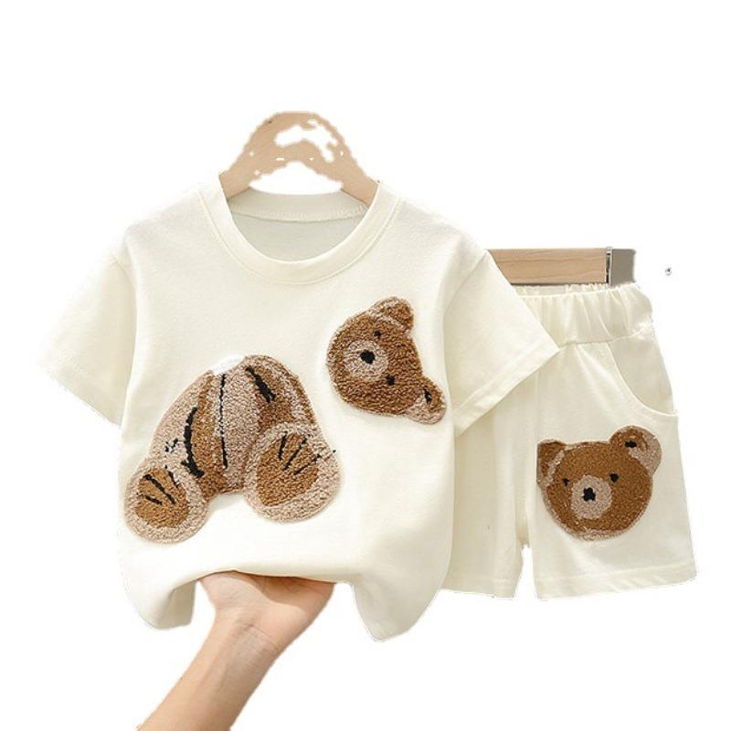 New Sets Kid Fashion Cute Cartoon Girl Top Comfort Soft Versatile Shorts Daily Classic Short Sleeved Simple Summer Kid Clothing
