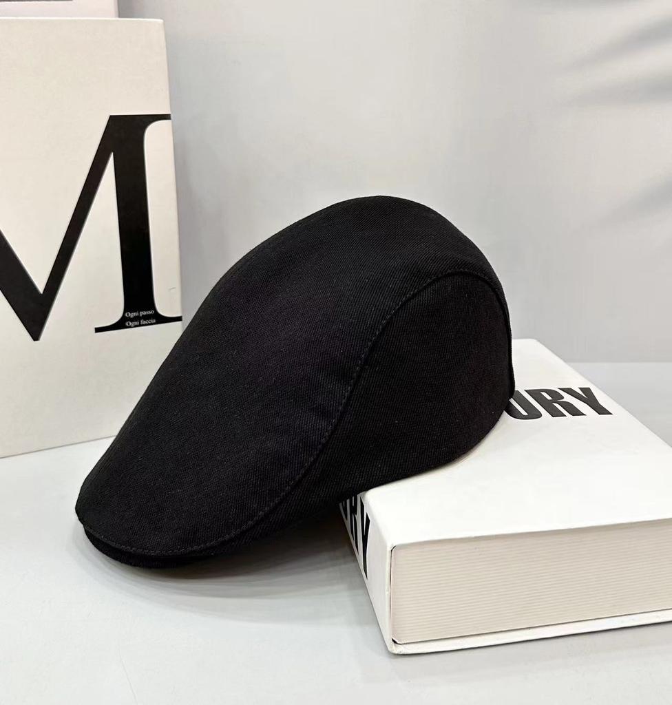 British Style Retro Newsboy Hat Men'S Solid Color Versatile Japanese Simple Forward Hat Antique Style Cap Female Hipster