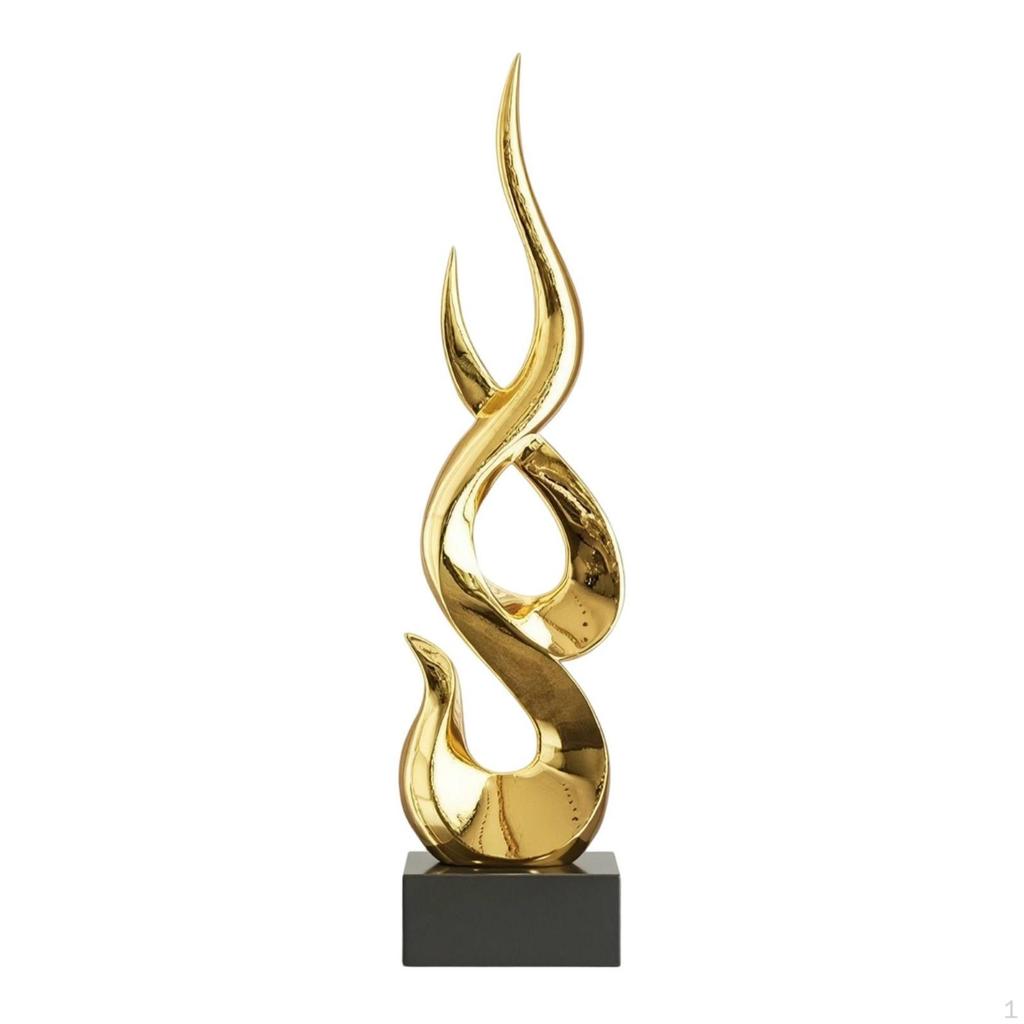 Abstract Statue Modern Sculpture Mirrored for Home