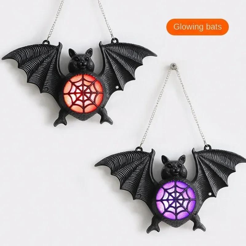 New Halloween Luminous Bat Light Colorful Gradient Plastic Bat Pendant Pendant Ghost Festival Decoration Props Bat