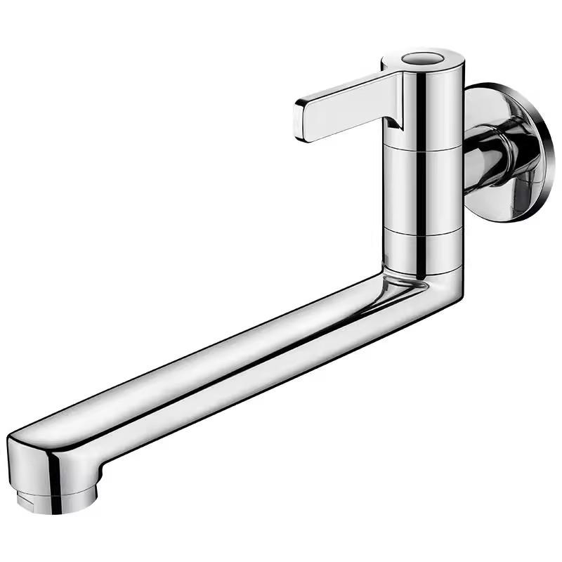 Wall-Mounted Stainless Steel Rotatable Faucet for Kitchen/Balcony