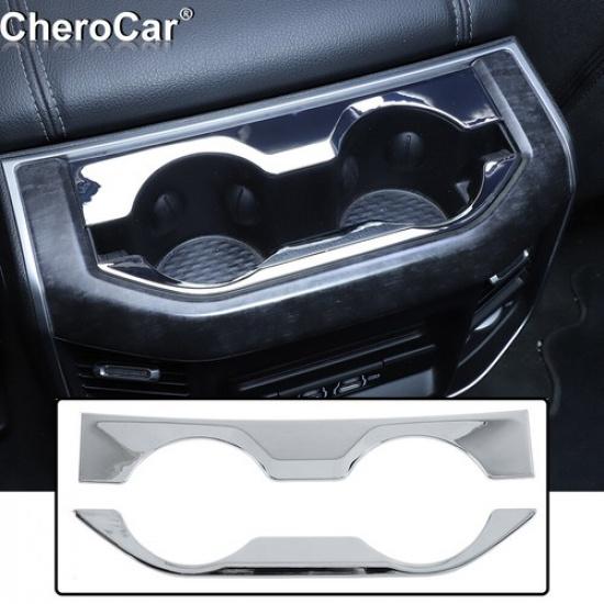 Chrome Rear Armrest Box Cup Holder Cover Trim Decor For Dodge Ram 1500 2018-