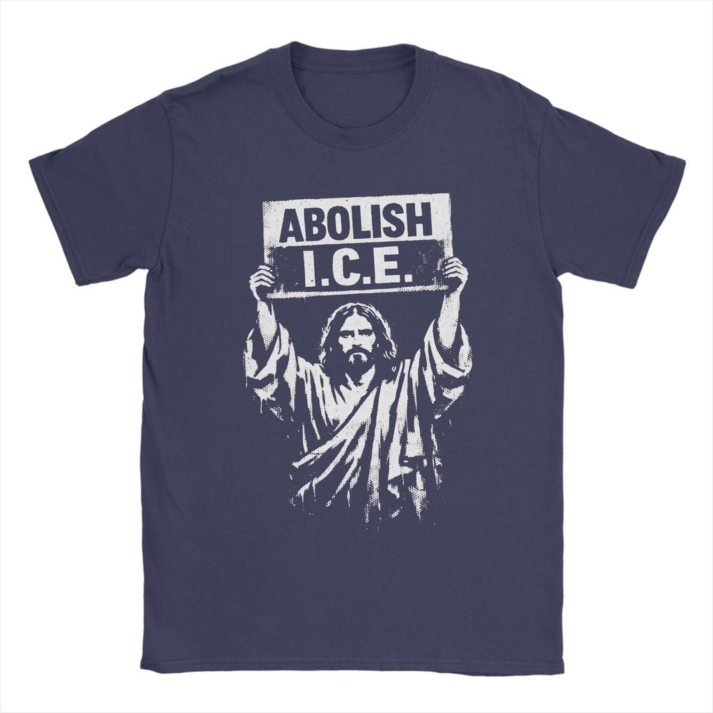 Abolish Ice Cotton TShirt For Unisex Summer Street Style T Shirts O Neck Fashion Tee Shirt Plus Size Custom Logo Tops