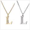 My Shape A-Z Letters Necklaces Girls Initials Alphabet Gold Color Chains Stainless Steel Rhinestone Name Pendant Choker Jewelry