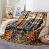 1 Stück Folk Art Druck Flanell Decke, Hohe Qualität, Bequem für Alle Jahreszeiten, Heimdekoration, Wärme und Komfort