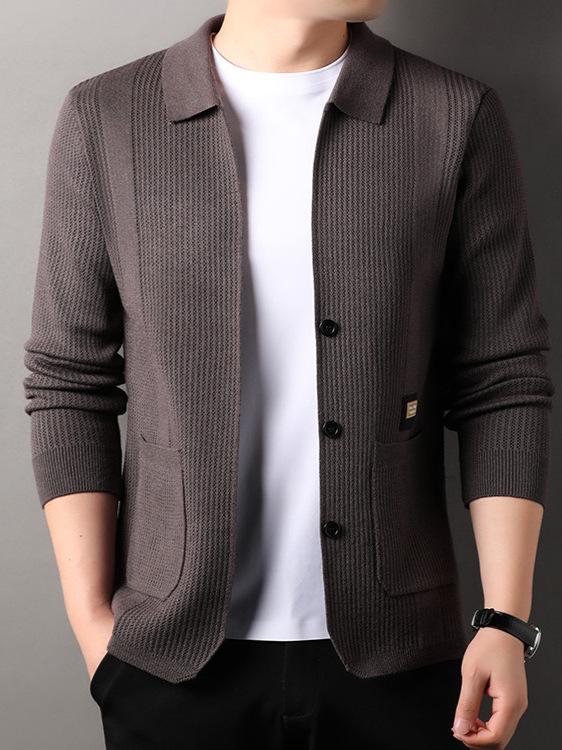 2025 Men's Spring/Autumn Knit Cardigan Sweater - Youth Fashion Jacket