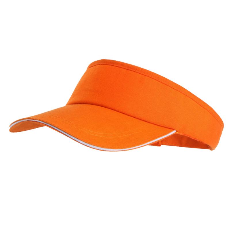 

Дышащая кепка-козырек из твила: Летний дизайн топлес для индивидуальной печати Adjustable оранжевый