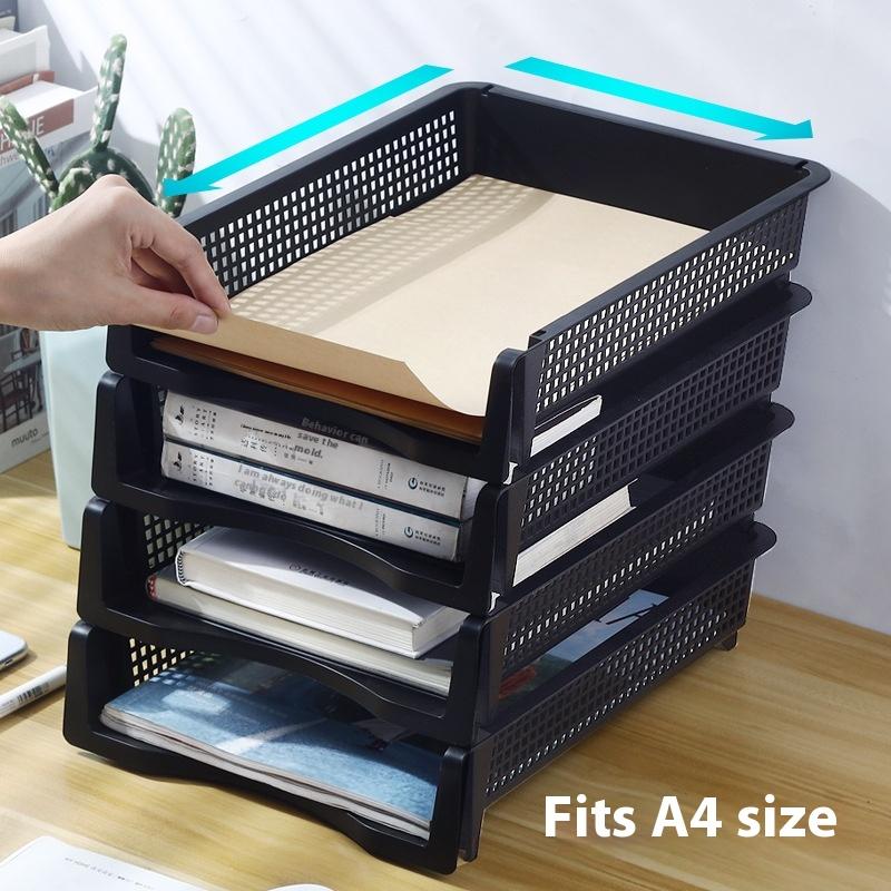 1/3Pcs Detachable Plastic Office File Folder Stand Multi-Layer Desktop Storage Ra Desk Organizer Box Document Holder