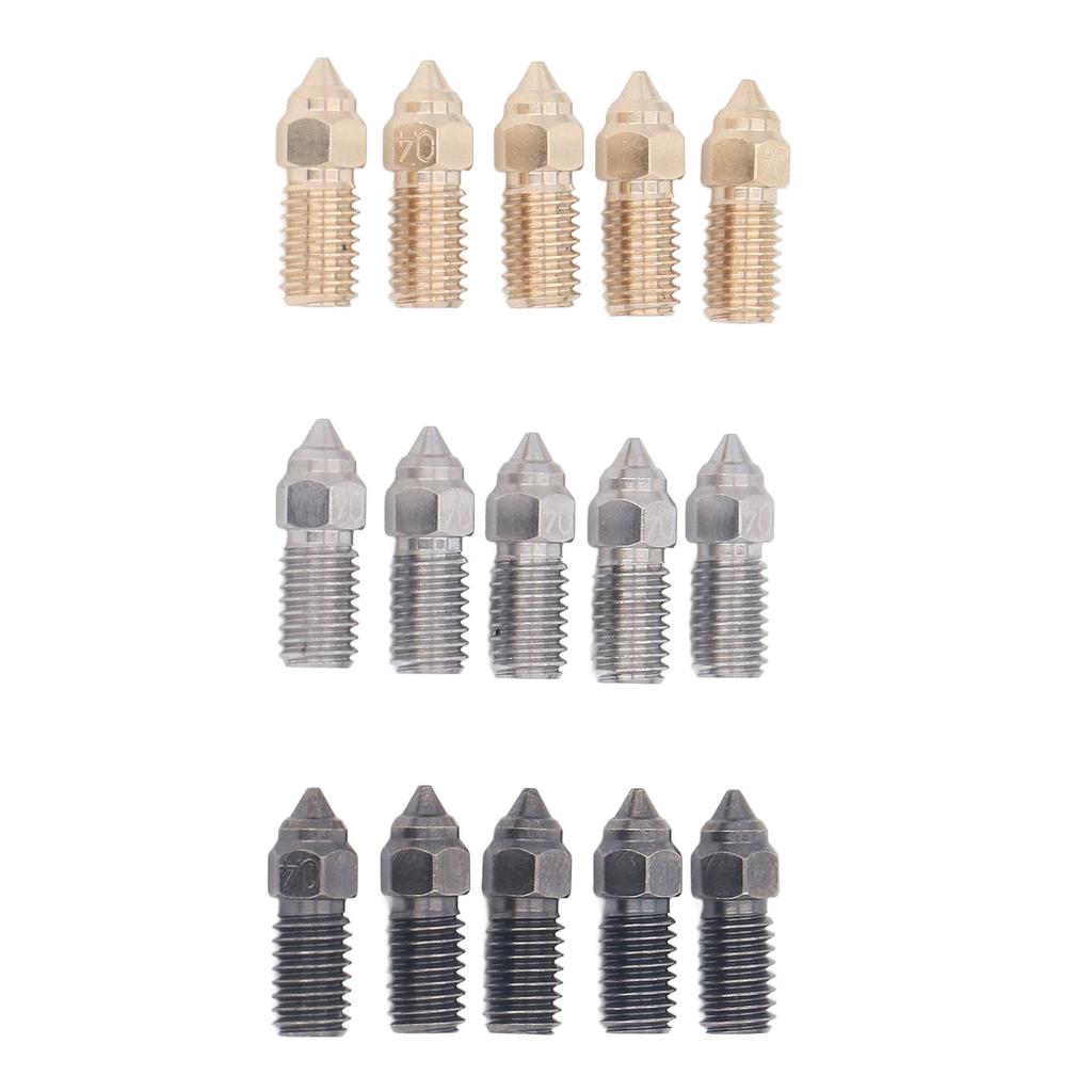 0.4mm 3D Printer Nozzle Kit Brass Hardened Steel Stainless Steel High Flow Extruder Nozzles for Nept