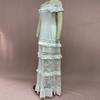 Cross-border Summer New European and American Foreign Trade Women's Dress Flounce Hollowed-out Lace Dress