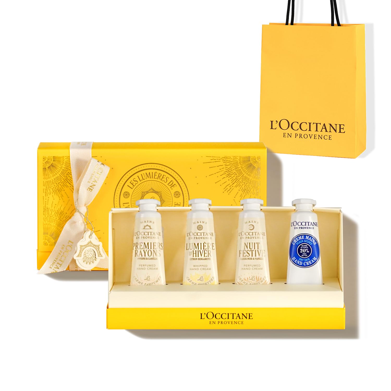 

Hand Cream GIFT FOR 4 Mini Hand Gift Gift for Women and Popular Holiday Gift Set with Shopper Bag [2025 Holiday] L OCCITANE YOU, Creams, Set, золотой