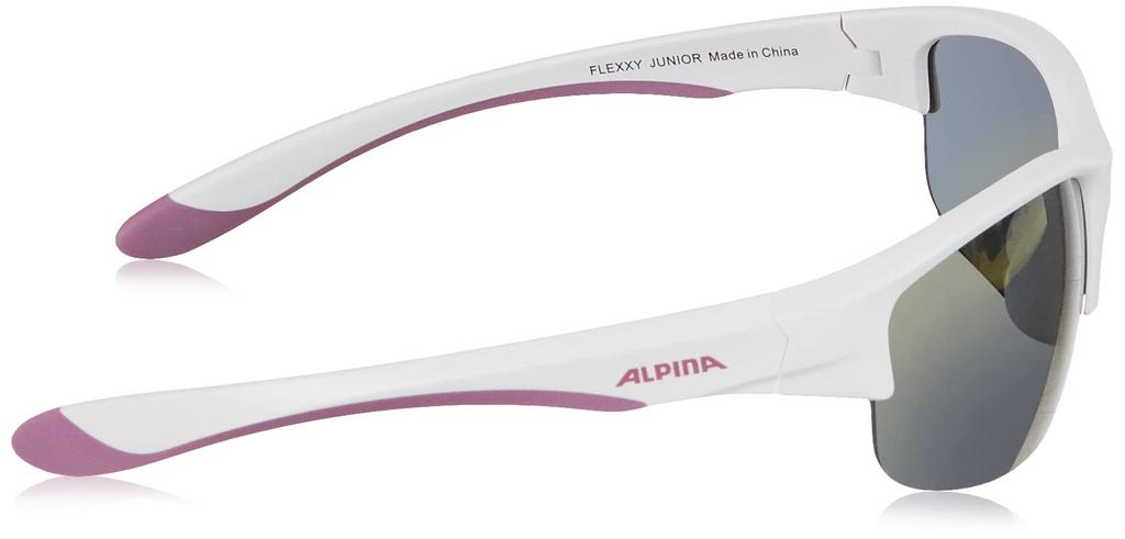 ALPINA FLEXXY YOUTH HR Sports Sunglasses with UV Protection and a Flexible White Kids' Soft, Frame, Matte/Purple