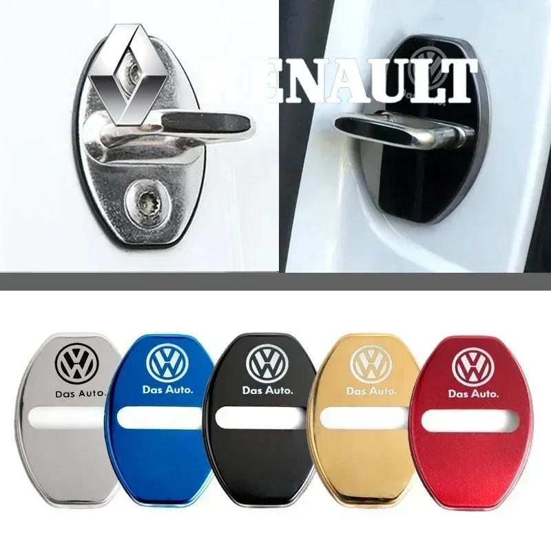 4pcs Car Door Lock Protective Cover Metal Sticker For Volkswagen VW GTI R Golf Polo Tiguan Passat Jetta Lavida Rline Accossories zj3