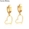 Statement Earrings Gold Color Silver Tone Hoop Earrings Aretes Heart Shape Lover's Earring Fashion Jewelry Friend