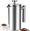Full Stainless Steel French Press Coffee Maker 4 Cups,  Double-Walled Insulated French Coffee