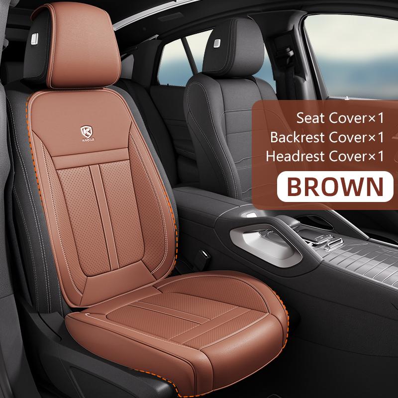 PU Leather Car Seat Covers Full Set Breathable Hole Front Seat Cushion Adjustable Back Seat Protector Waterproof Car Accessory