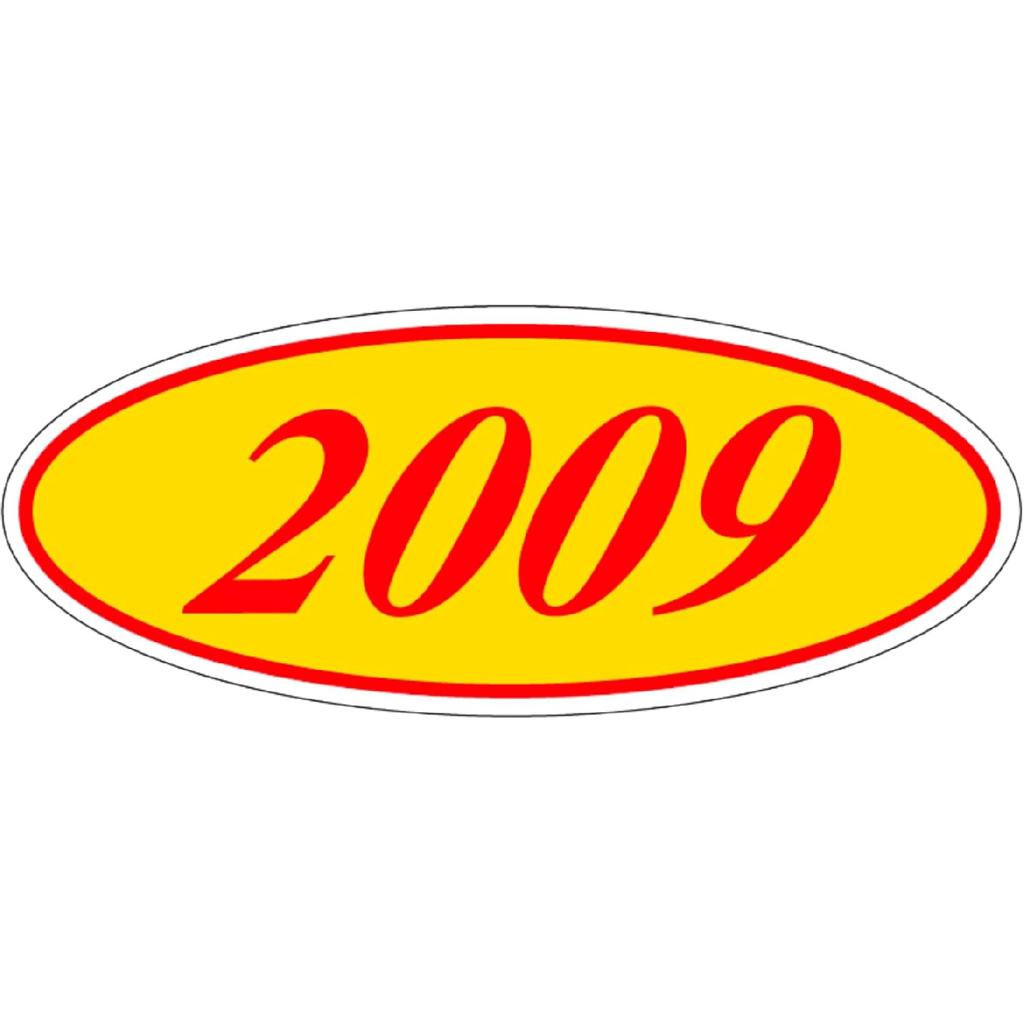 EZ-Line Oval Model Windshield Year Stickers for Car Windows Red and Yellow Large Vinyl Dealership Supplies 1 Dozen Pro Pack (2018)