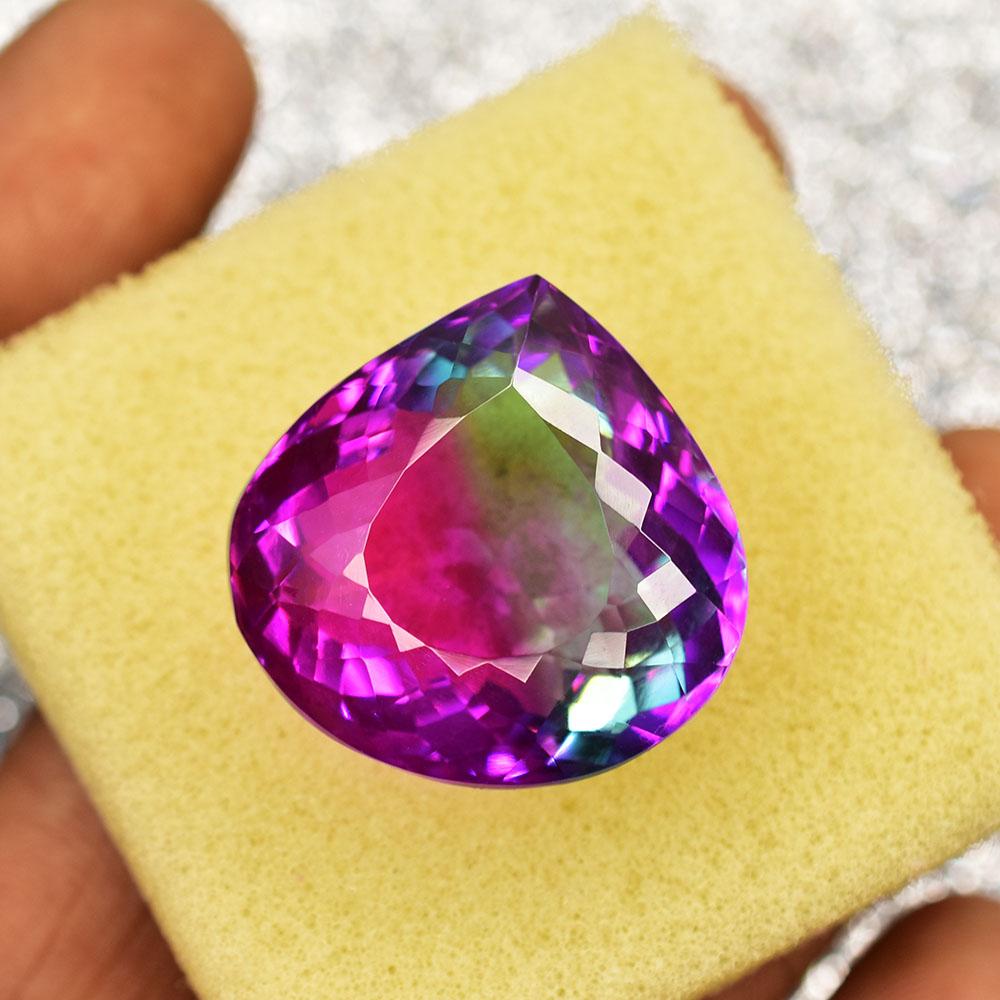 Certified Natural Bi-Color Tourmaline 60.15 Ct Pear Flawless Loose Gemstone