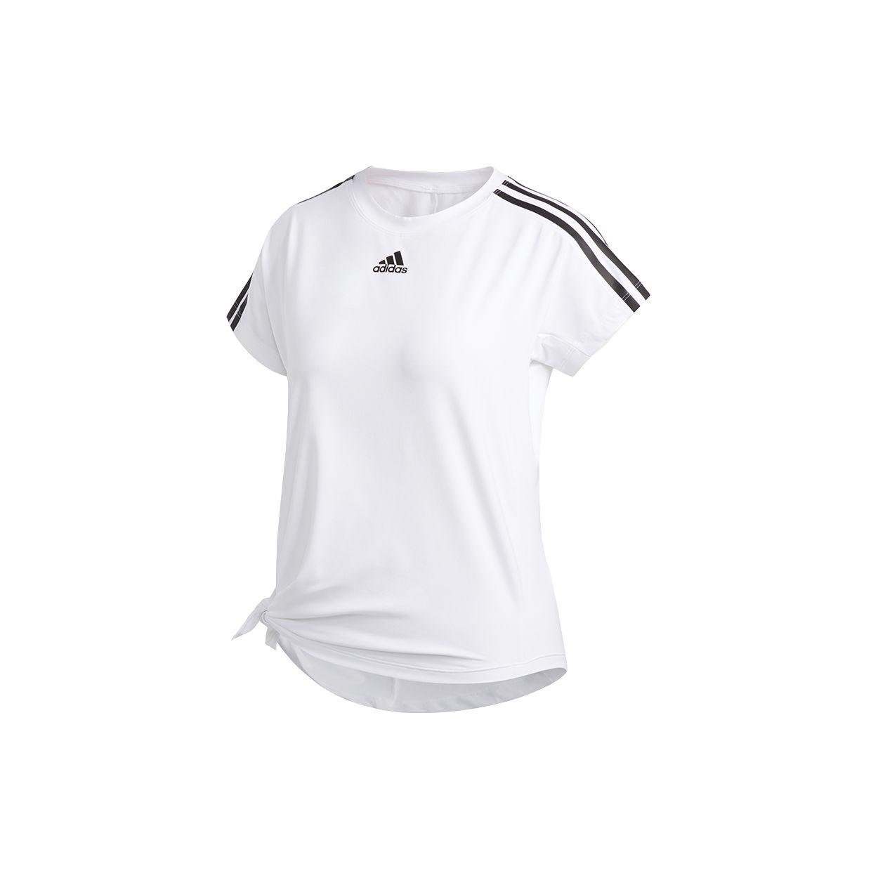 

Adidas 3S Tie Tee Training Полосатая футболка с коротким рукавом Женская футболка белая DX7529