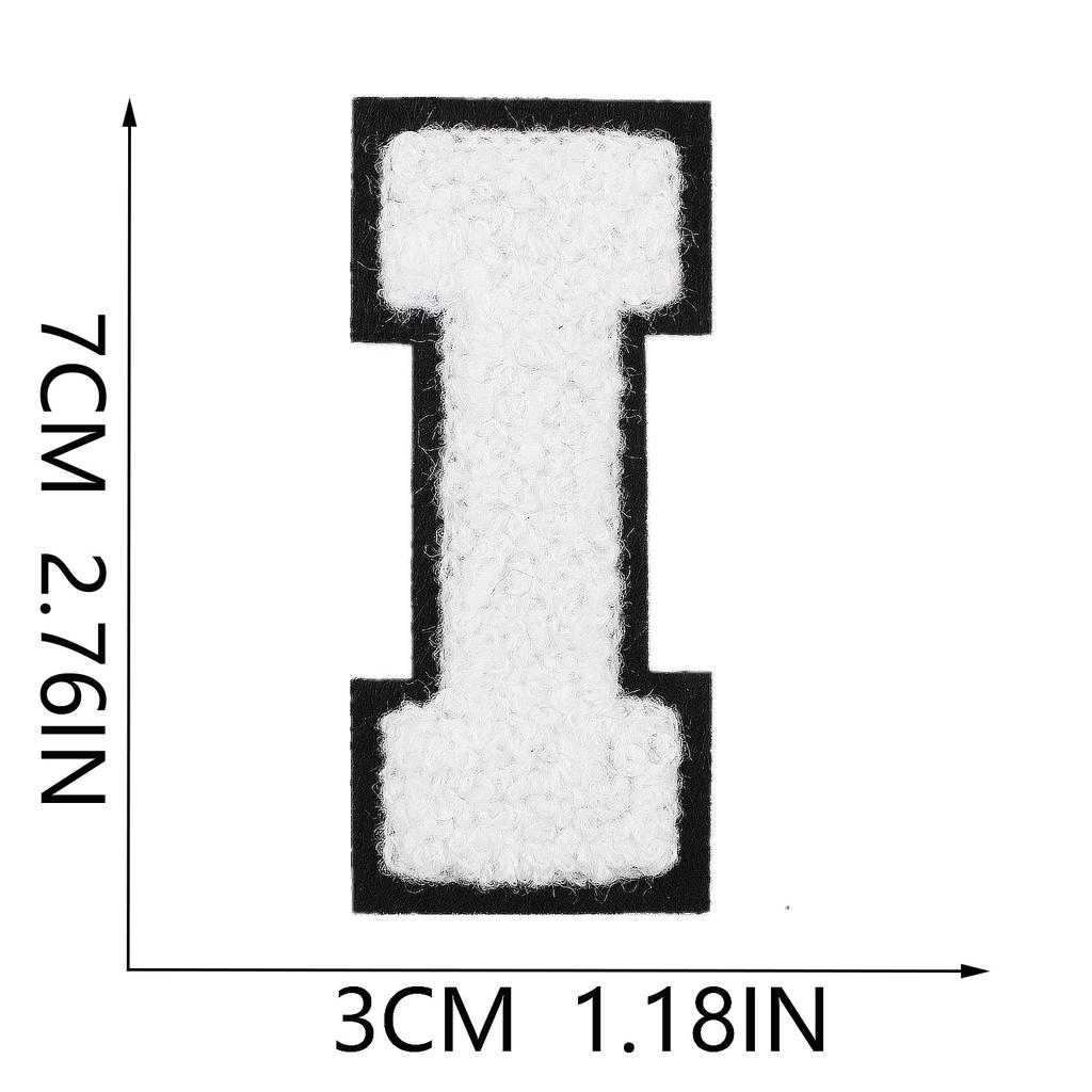 White 7Cm English Letter Embroidery Cloth Sticker Computer Embroidery Label Clothing Accessories Decorative Embroidery Sticker Ironing Stamp