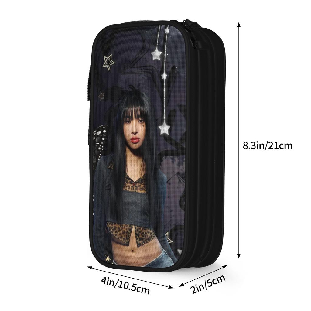 Katseyes Sophia Kpop Girl Group Pencil Case Fun Pen Box Bag Girl Boy Large Storage Students School Gifts Pencil Pouch