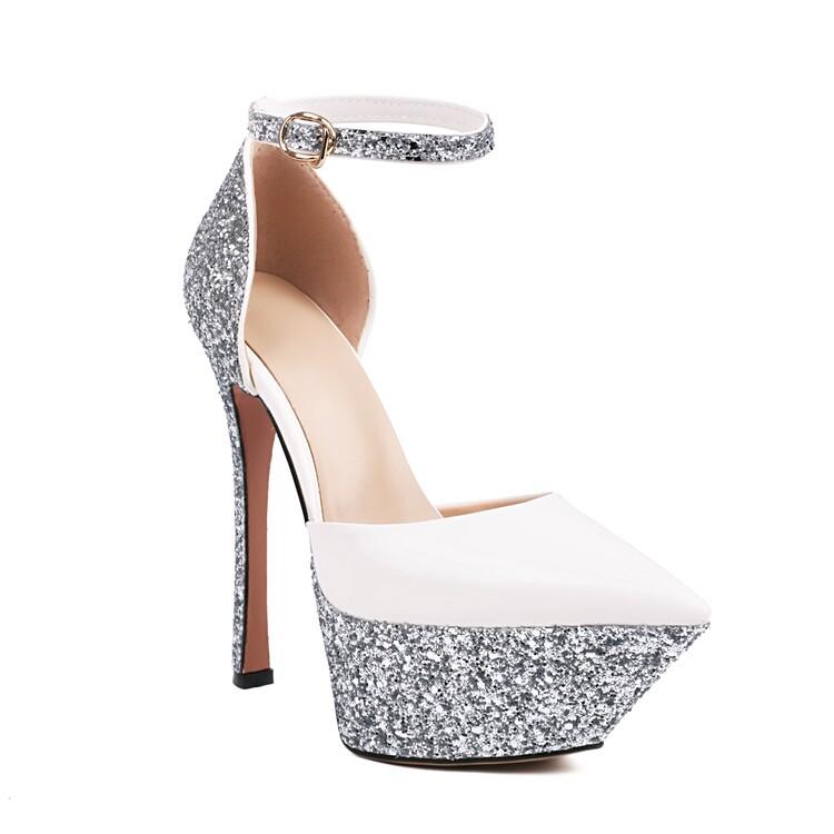 Fashion Brand Design Shiny Gold Women's Sandals 2025 New Sexy 15cm High Heels Waterproof Platform Banquet Party Woman's Shoes Size 32-43