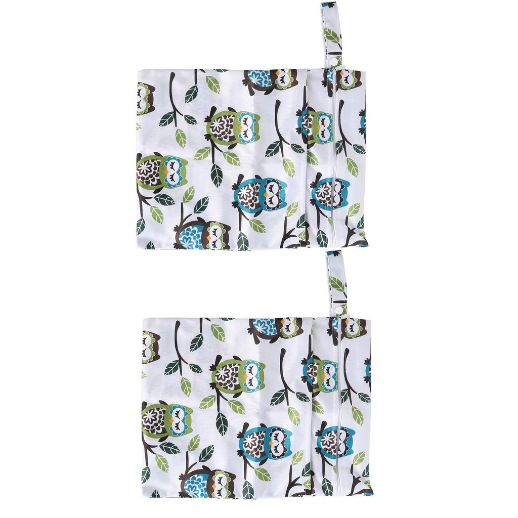 2pcs Two Zippered Wet Dry Bags Waterproof Large Capacity Washable Baby Items Yoga Gym Bag 11 X 14.2in