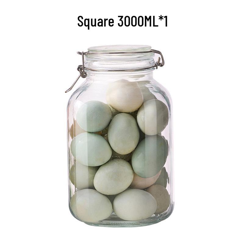 Transparent Glass Sealable Food Storage Jar & Pickling Crock